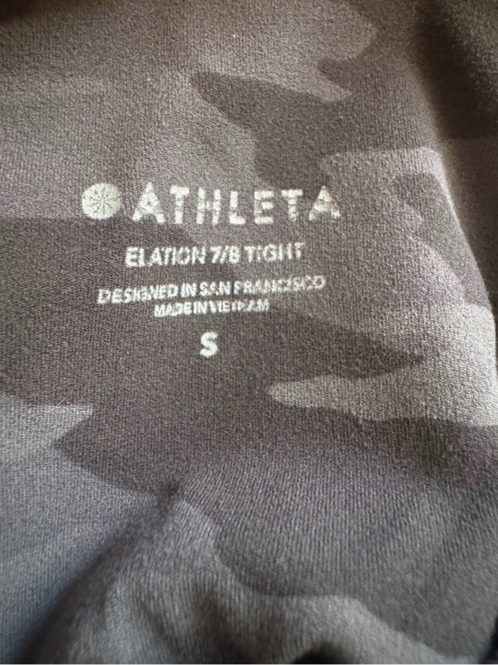 Athleta Elation Camo 7/8 Leggings Size Small High Rise Powervita Yoga Gym - Picture 6 of 7